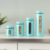 Hds Trading 4 Piece Essence Collection Stainless Steel Canister Set, Turquoise ZOR95969